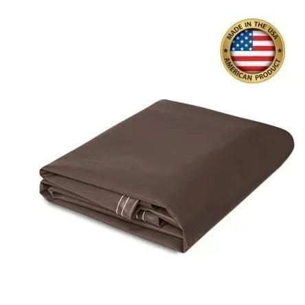 Brown 30' x 40' 18oz vinyl tarp delivering extended weather protection