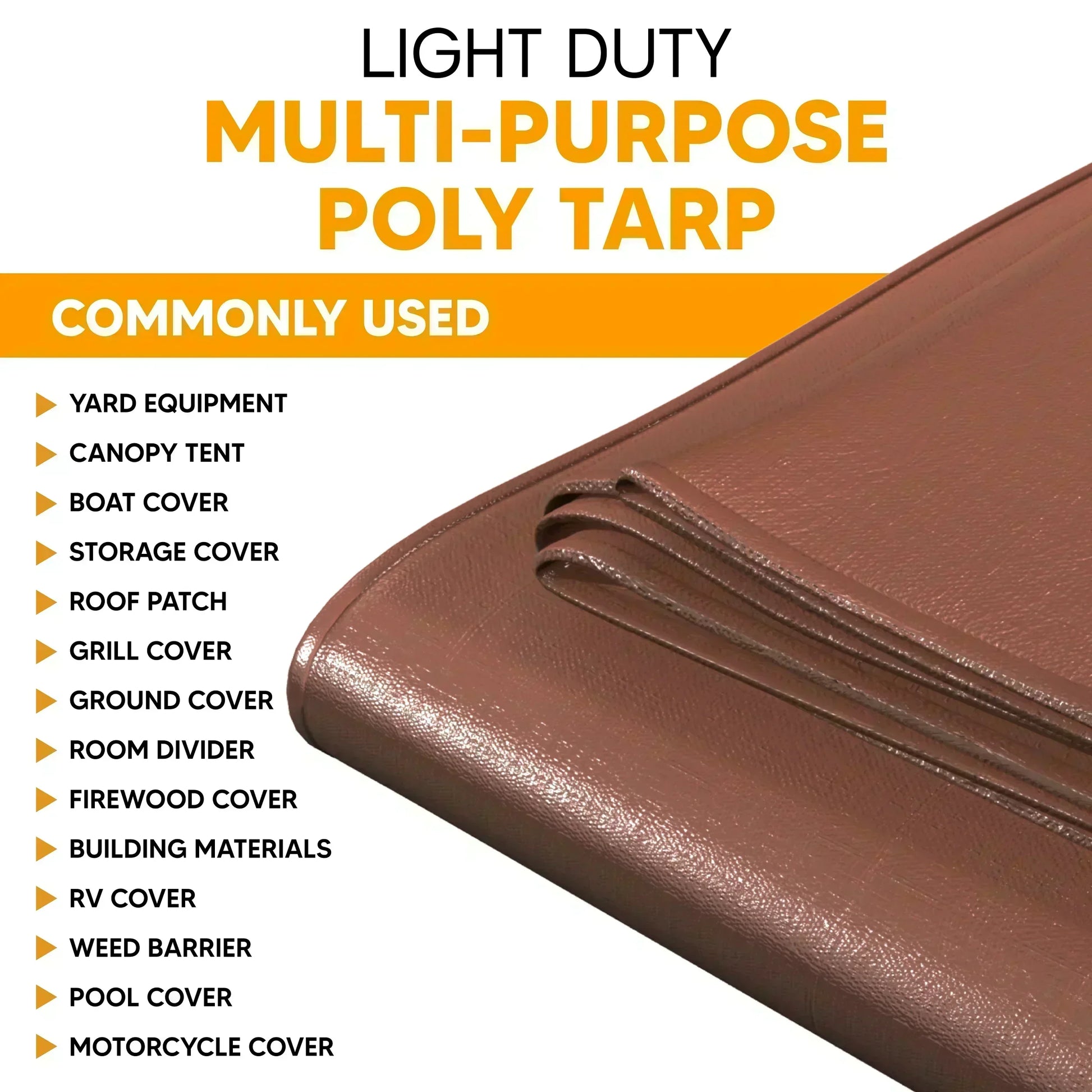 Brown Poly Tarp 6' x 10' by Tarps Plus