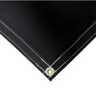 Brown 10' x 12' polyester waterproof canvas tarp with heavy fabric reinforced corner stitching