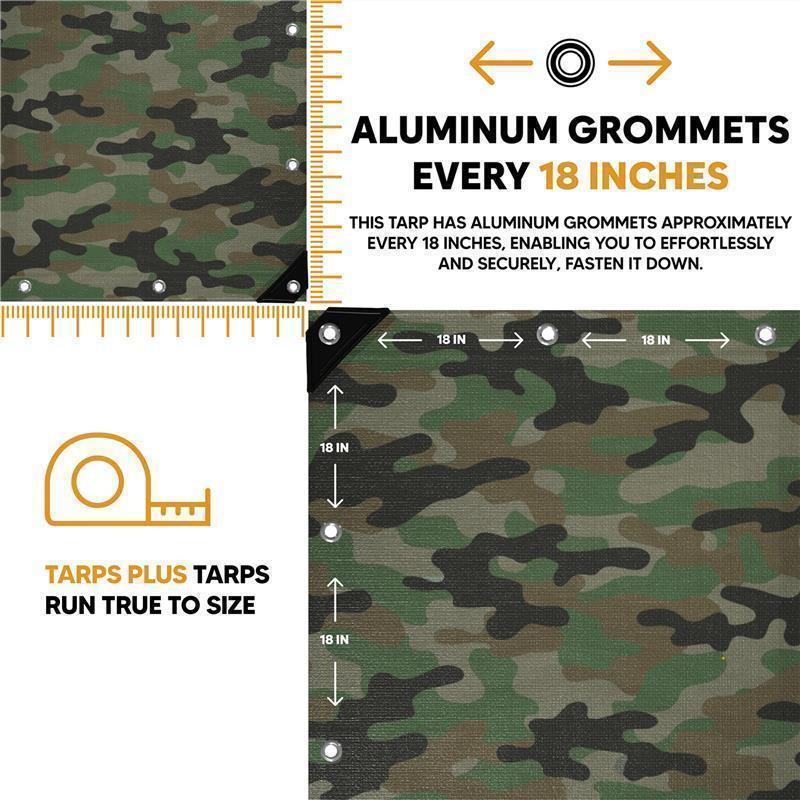 Camouflage Poly Tarp 8' x 10' by Tarps Plus