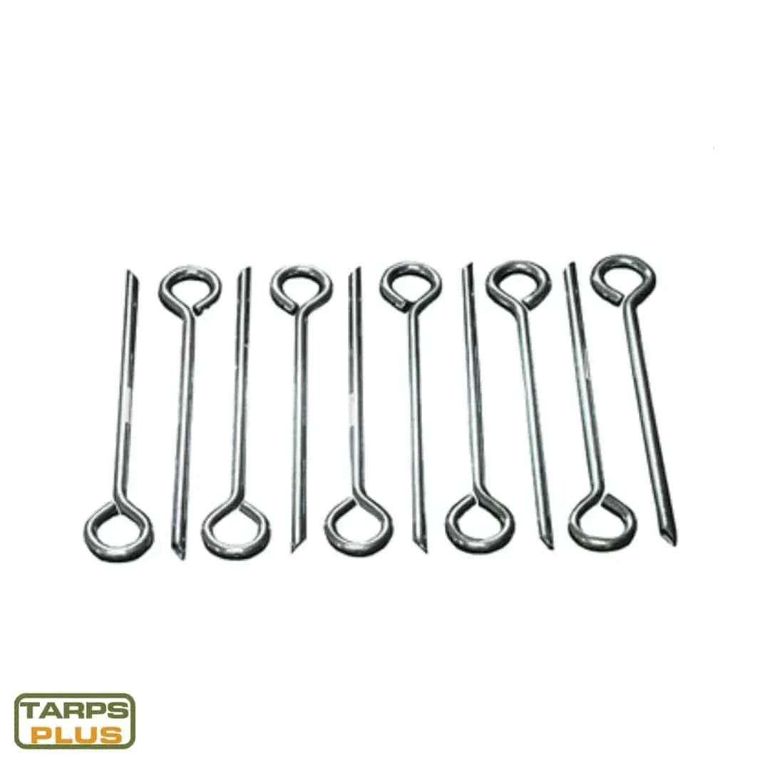 Canopy stake 10" in 10 pack displayed as a galvanized anchor set for securing shelters