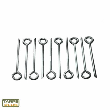 Canopy stake 10" in 10 pack displayed as a galvanized anchor set for securing shelters