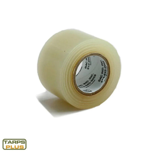 Clear 2" x 35' tarp tape offering transparent repair and protection coverage