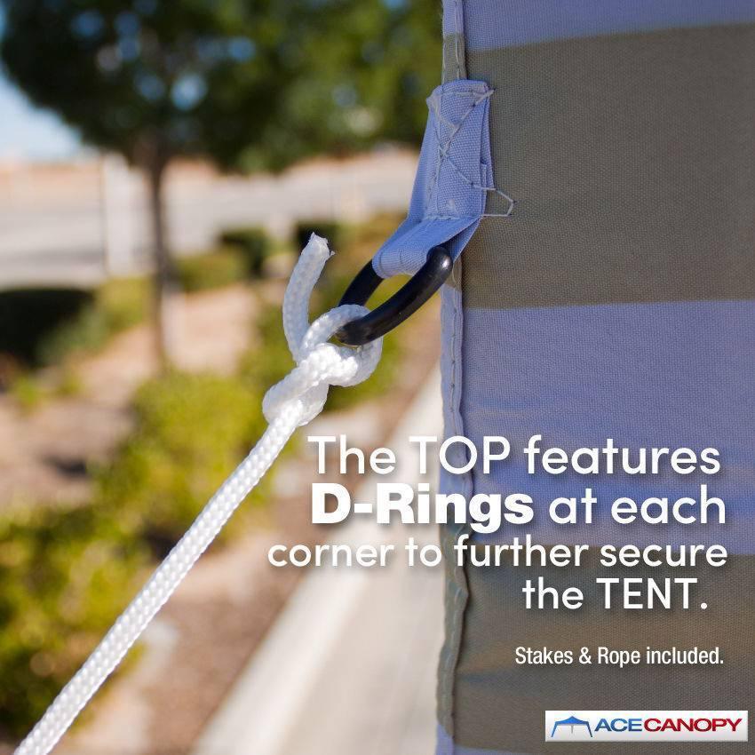 10' x 10' Diamond pop-up tent highlighting reinforced frame joint detail