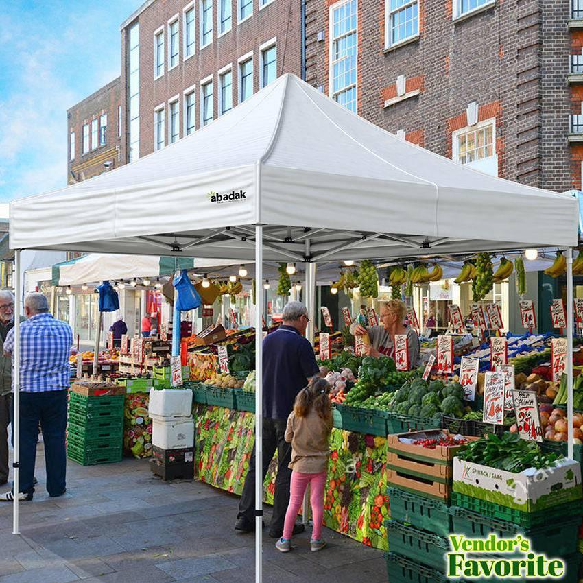 10' x 10' Diamond pop-up tent providing shelter at a street market