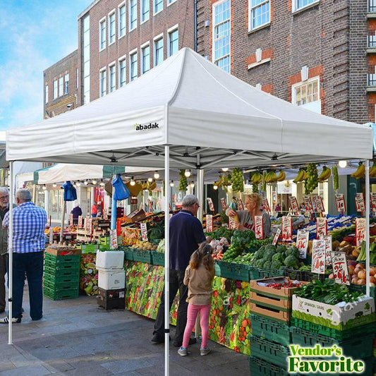 10' x 10' Diamond pop-up tent providing shelter at a street market