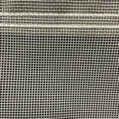 Gray 10' x 10' vinyl mesh tarp showcasing breathable vinyl mesh and durable stitching