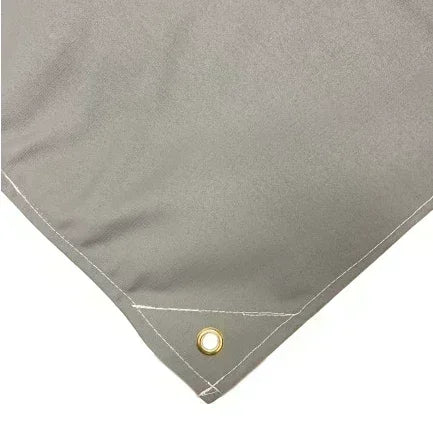 Gray 14' x 20' folded waterproof canvas tarp displayed with durable utility material