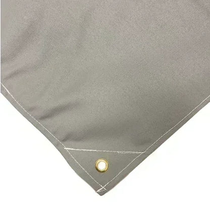 Gray 14' x 20' folded waterproof canvas tarp displayed with durable utility material