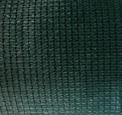 Green 12' x 20' 86% super shade mesh tarp displaying heavy knit detail