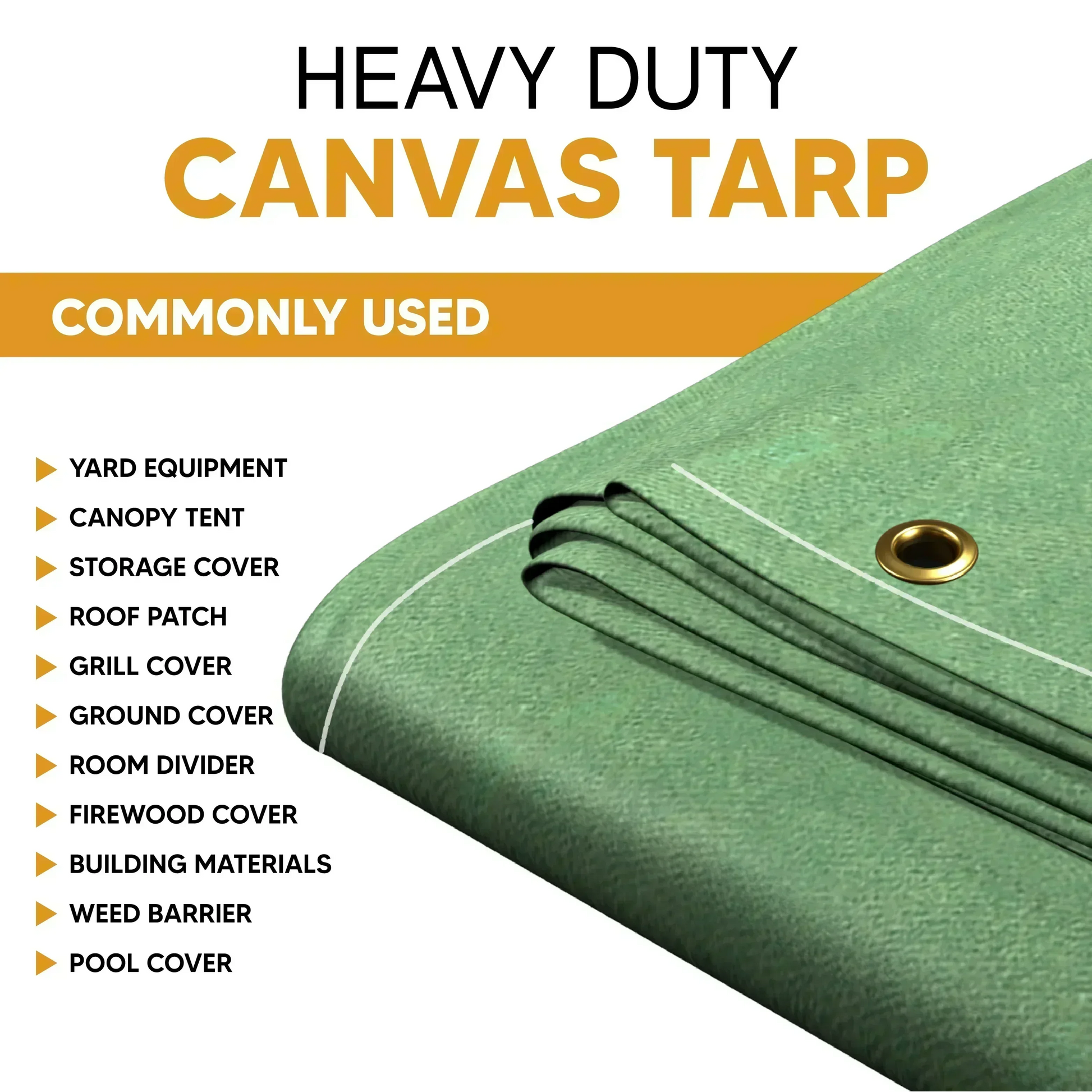 Green Canvas Tarp 10' x 16' by Tarps Plus