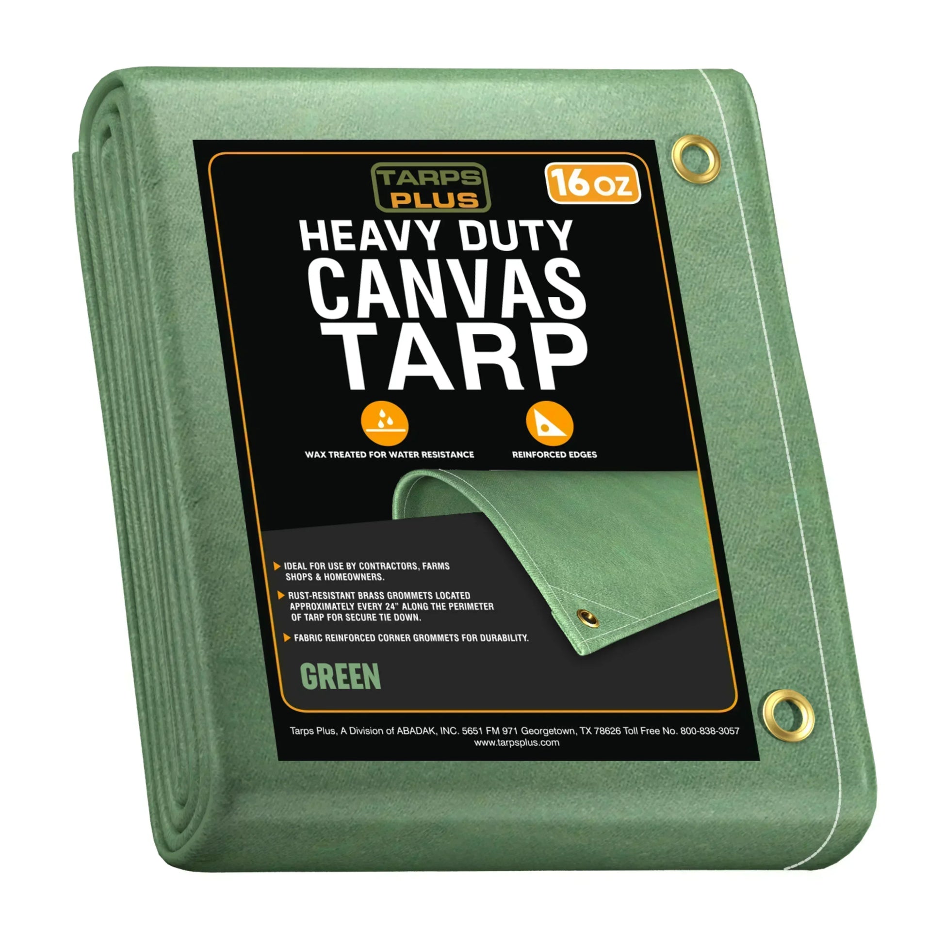 Green Canvas Tarp 6' x 10'