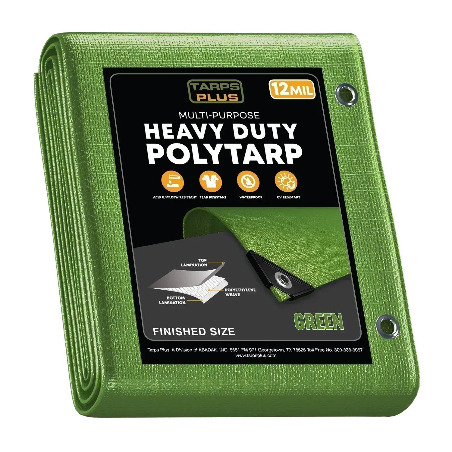 green 10' x 16' poly tarp extended yard sheet