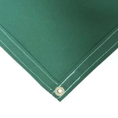 Green 12' x 20' polyester waterproof canvas tarp featuring reinforced grommet corner support