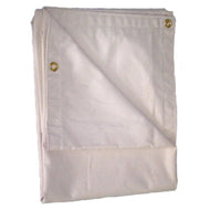Natural 6' x 8' 10oz untreated canvas tarp folded for breathable outdoor coverage