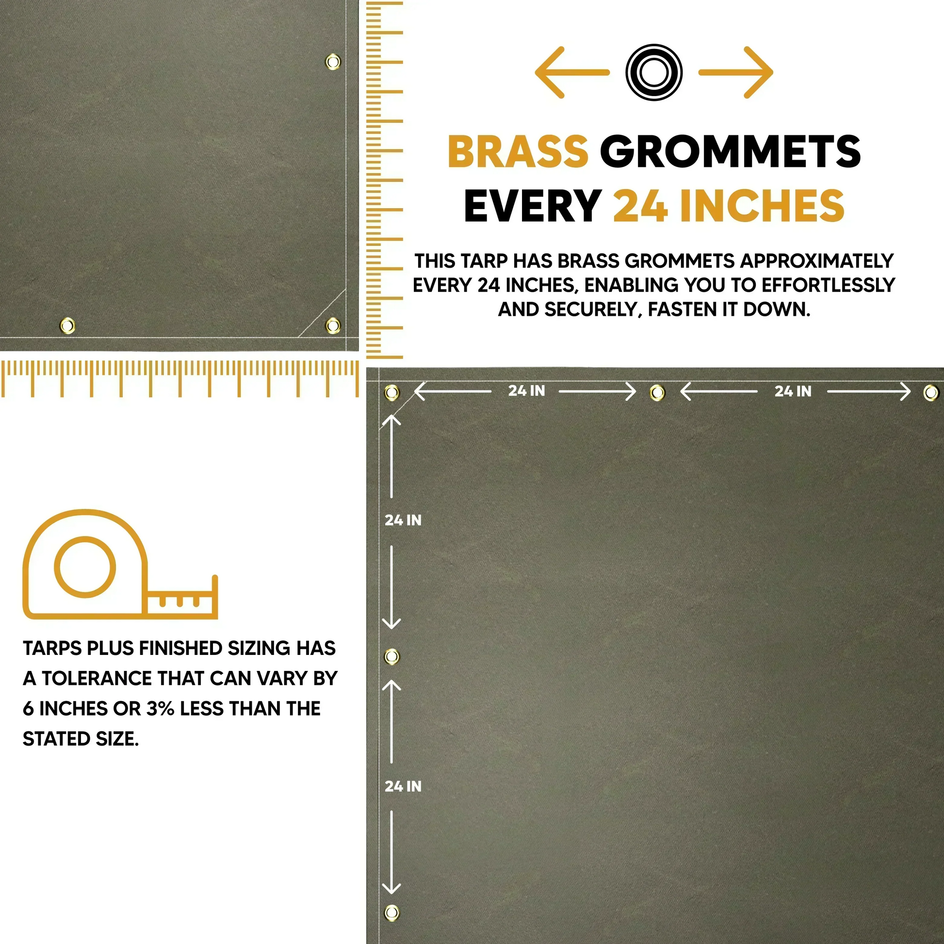 Olive Drab 10' x 12' canvas tarp suitable for outdoor utility surface protection