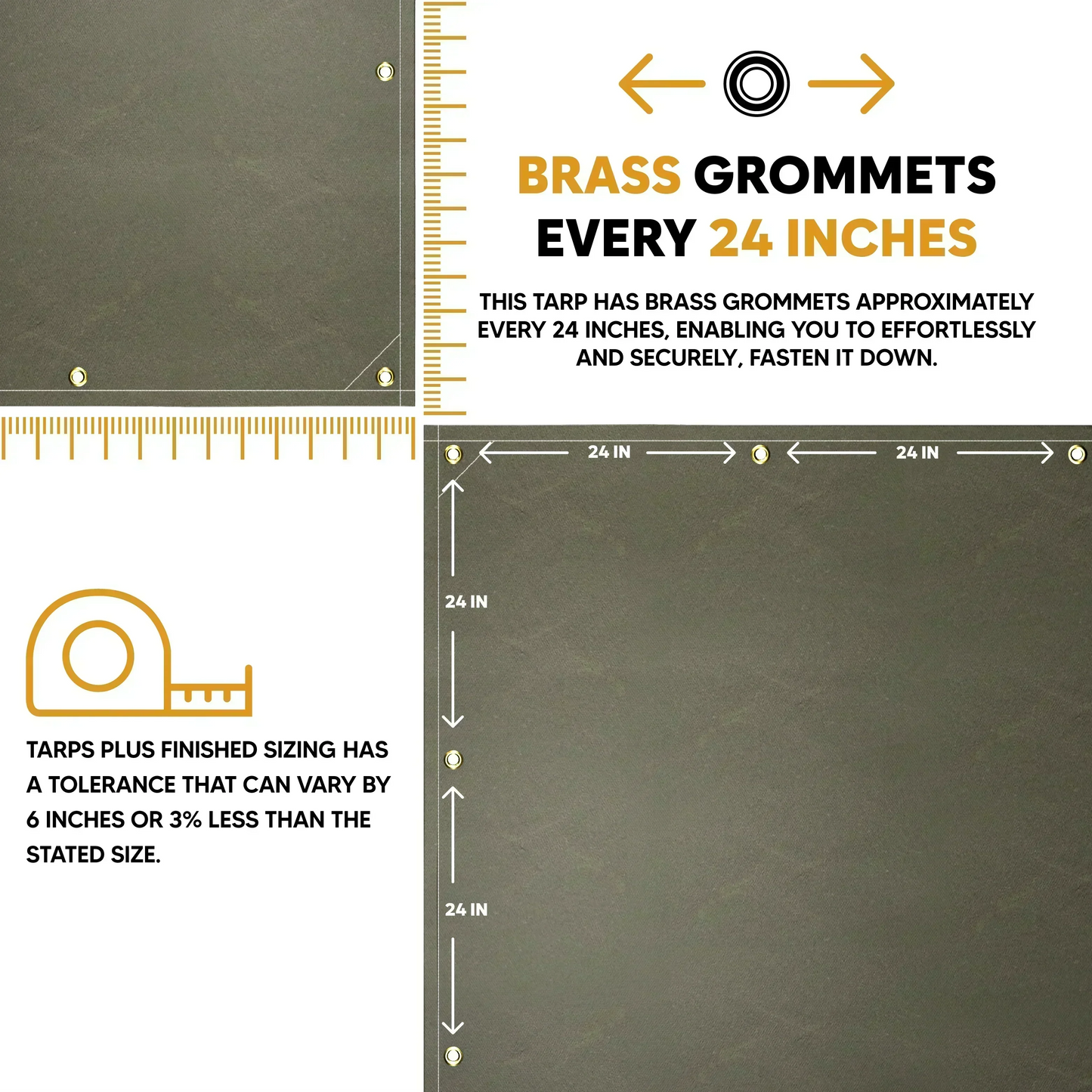 Olive Drab 6' x 20' canvas tarp suitable for outdoor utility surface coverage