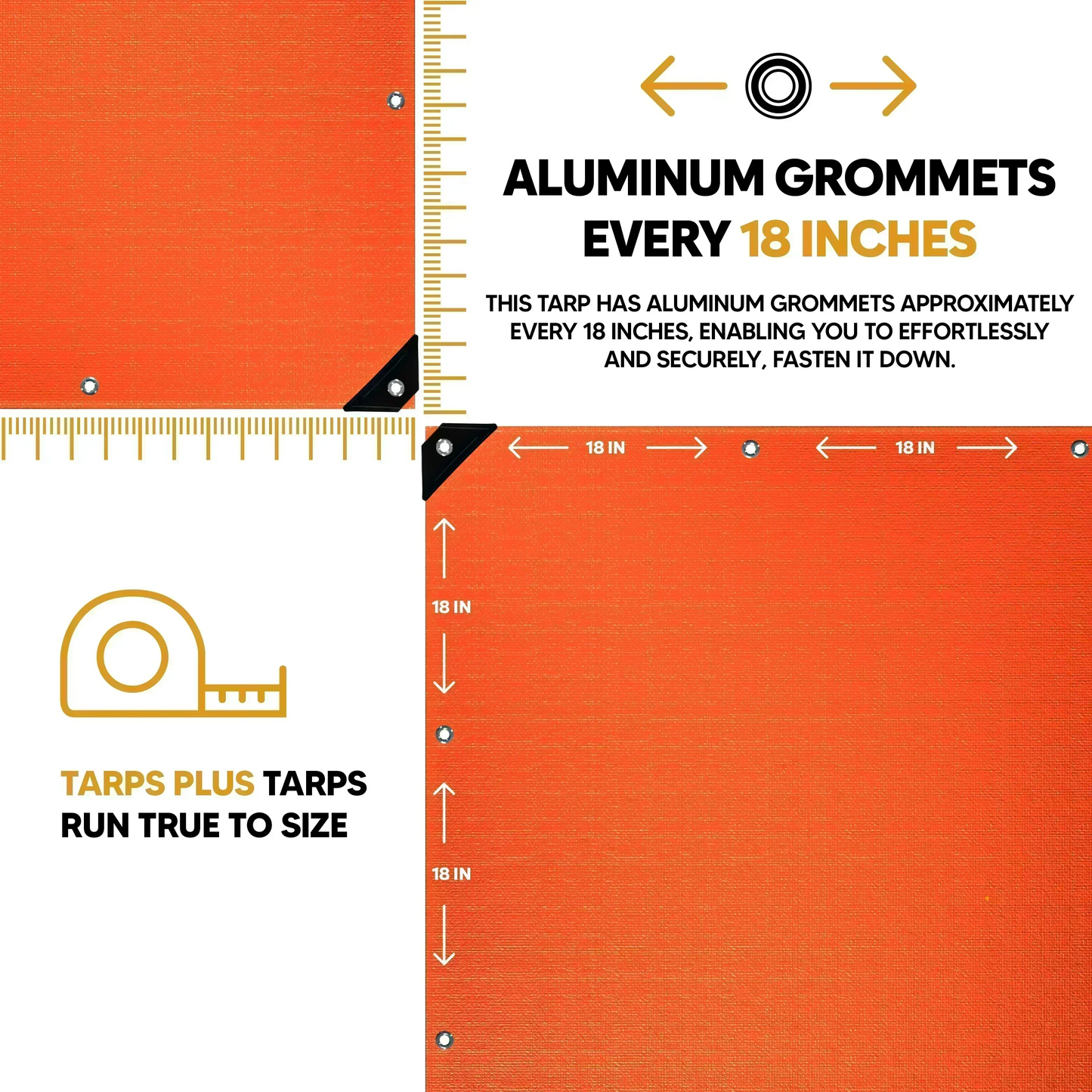 Orange 6' x 8' vivid tarp suitable for ground coverage and outdoor separation tasks