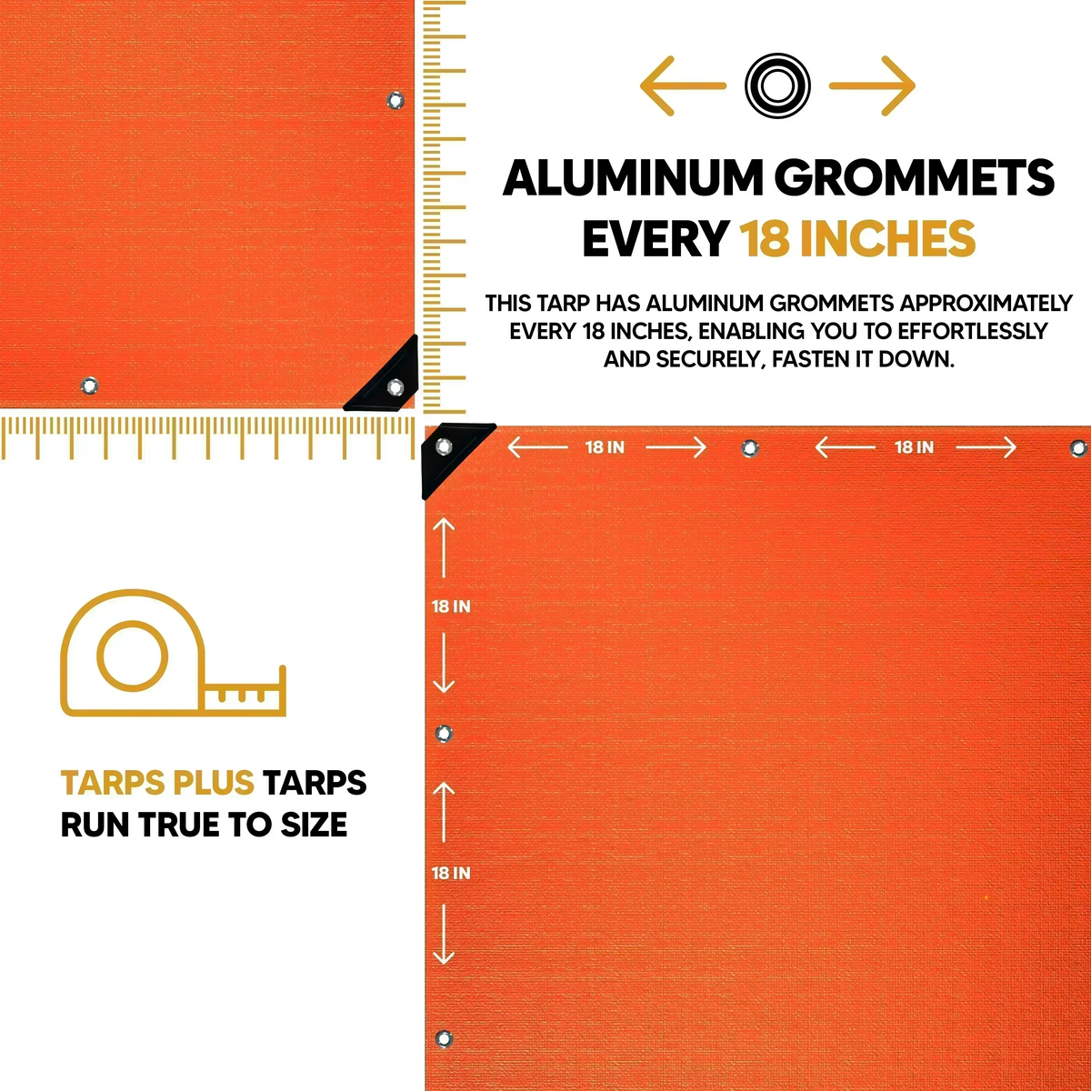 Orange 6' x 10' bold tarps suitable for workspace coverage and outdoor utility projects