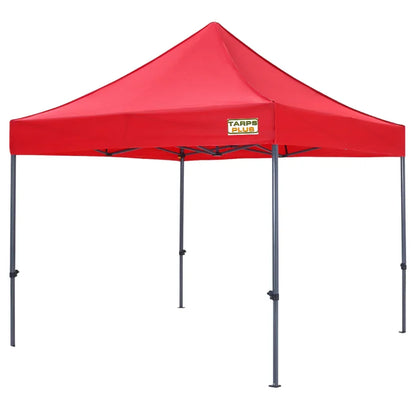 Red 10' x 10' Diamond pop-up tent featuring commercial canopy coverage