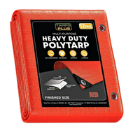 Red 30' x 40' bright tarps designed for outdoor utility and weather protection coverage