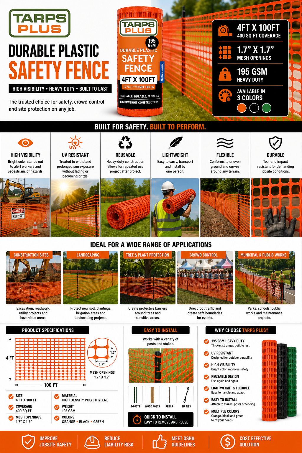 Heavy Duty Safety Barrier Fence