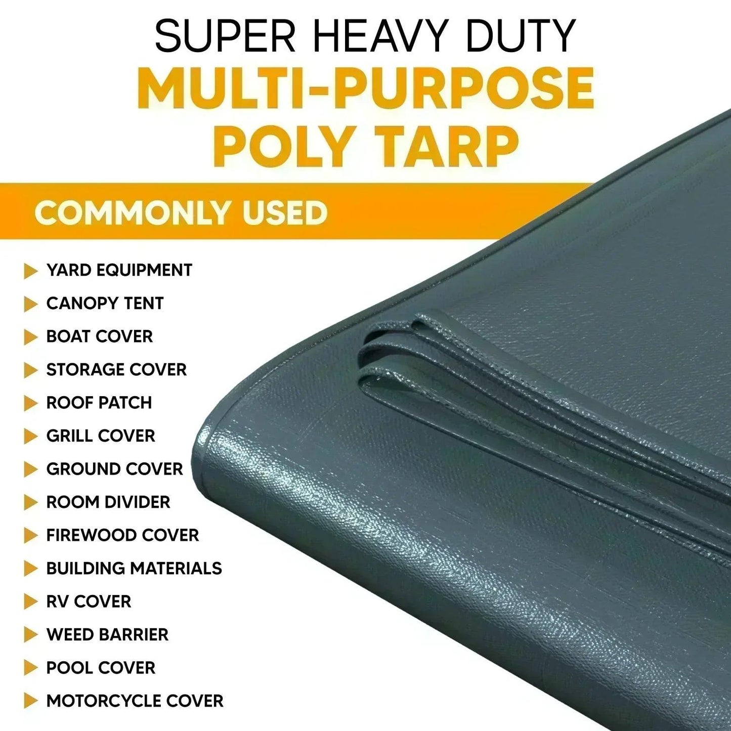 Silver Black 100' x 100' dark tone tarp suitable for ground coverage and outdoor separation use