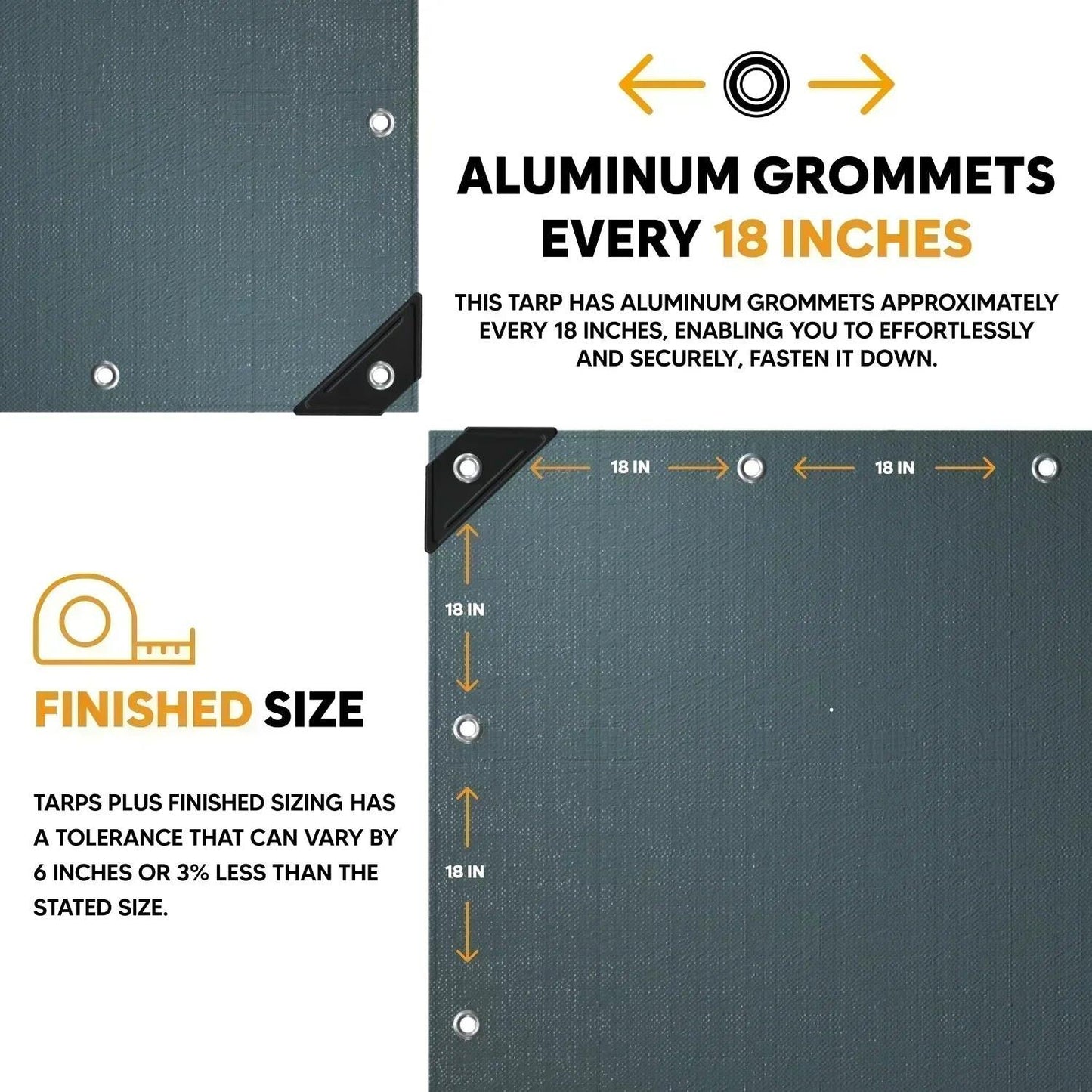 Silver Black 100' x 100' heavy weather tarp built for utility shielding and outdoor defense applications