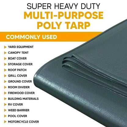 Silver Black 20' x 20' dark tone tarp suitable for ground coverage and outdoor separation use