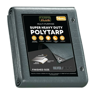 Packaged silver/black 40' x 40' poly tarps