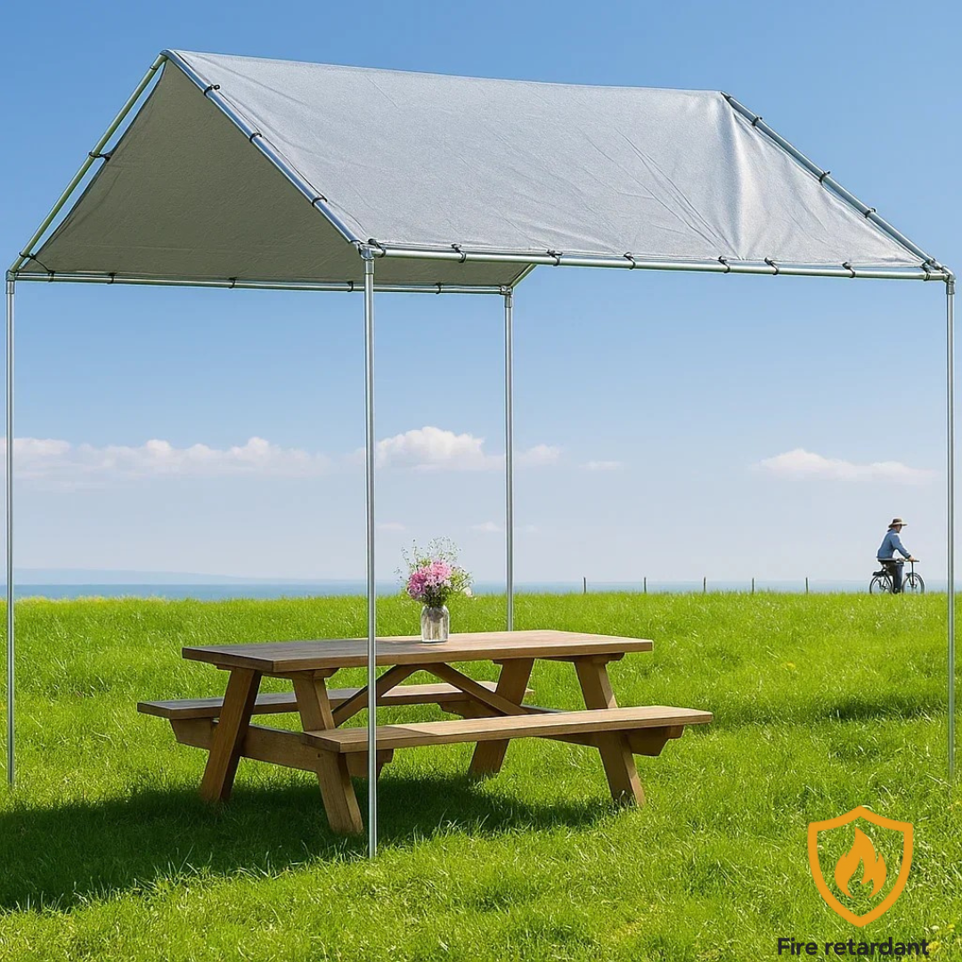 Fire Retardant Tarp Canopy 10' x 10' Grill