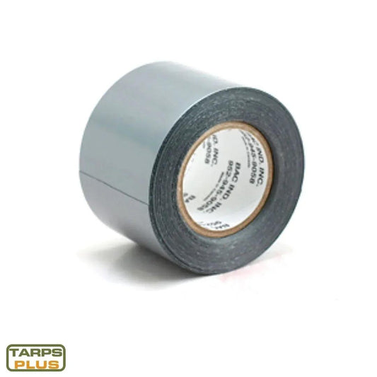 Silver 2" x 35' tarp tape providing industrial bonding and sealing performance