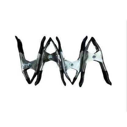 Spring clamp 4" 2 pack displayed in a multi clamp arrangement for secure holding