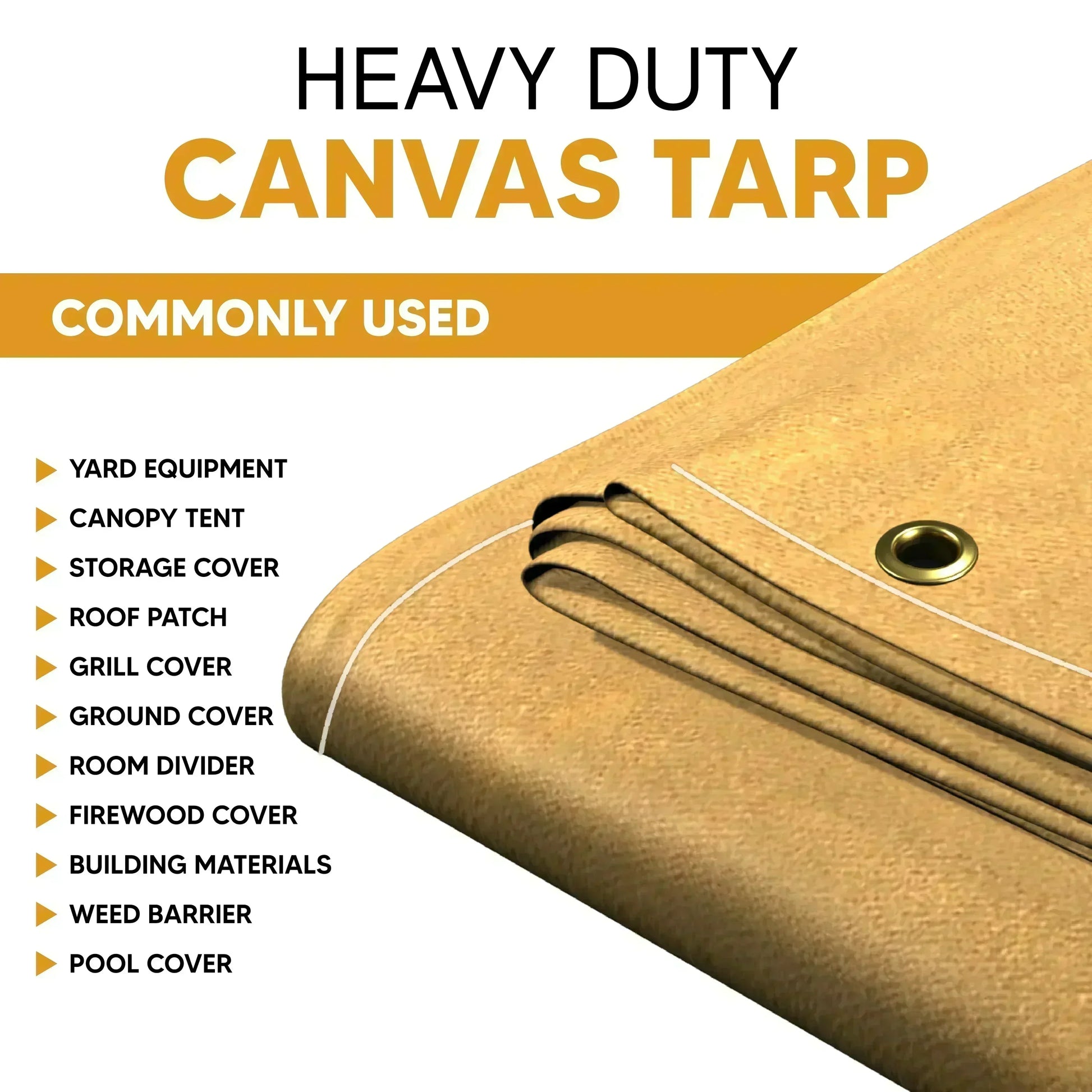 Tan Canvas Tarp 6' x 8' by Tarps Plus