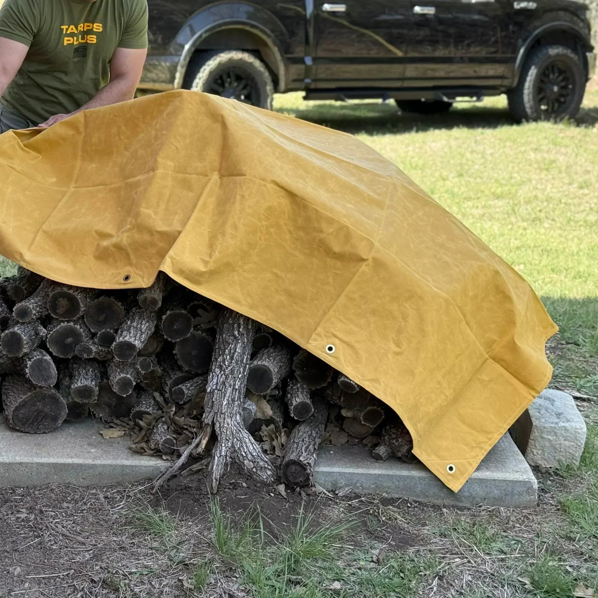 Tan Canvas Tarp 6' x 8' by Tarps Plus