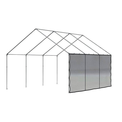 Tan 6' x 10' mesh side wall serving as a compact shelter screen