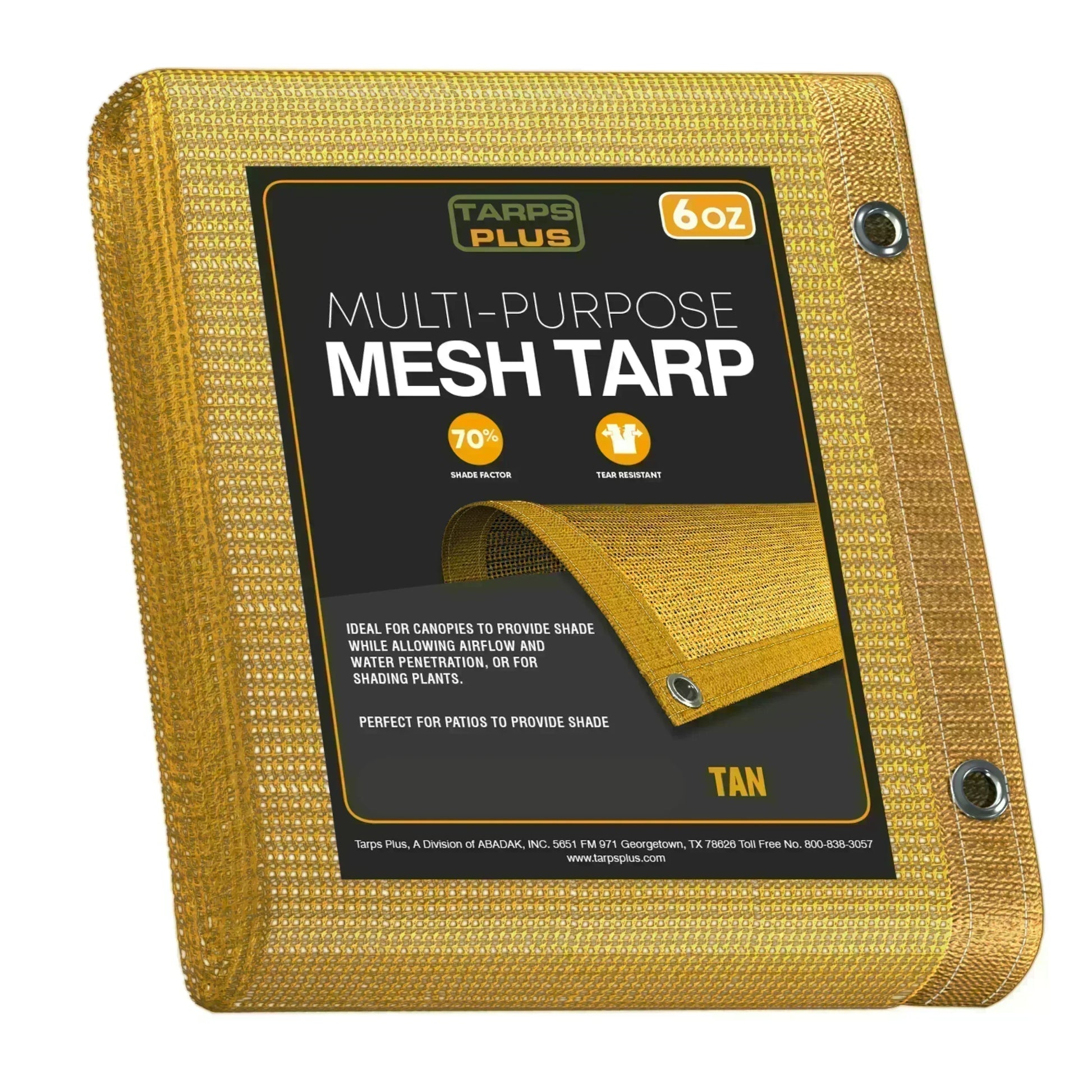 Tan Mesh Tarp 12' x 20' by Tarps Plus