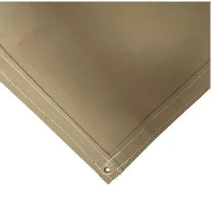 tan 20' x 30' polyester waterproof canvas tarp covering large storage zone