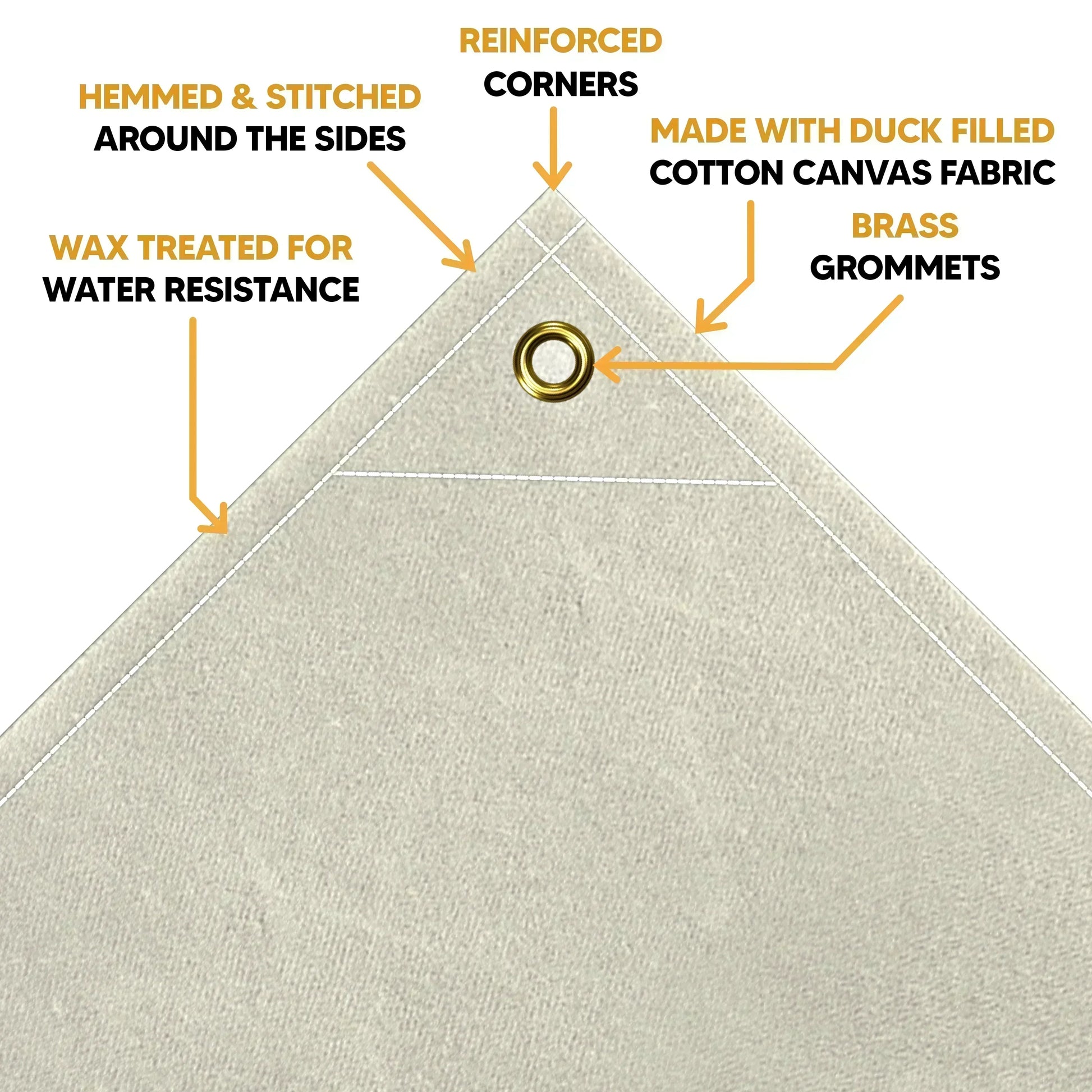 White Canvas Tarp 10' x 12' by Tarps Plus