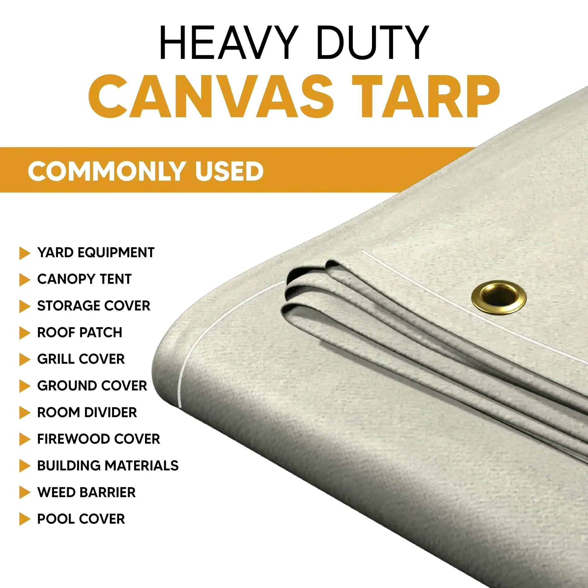 White Canvas Tarp 14' x 20' by Tarps Plus