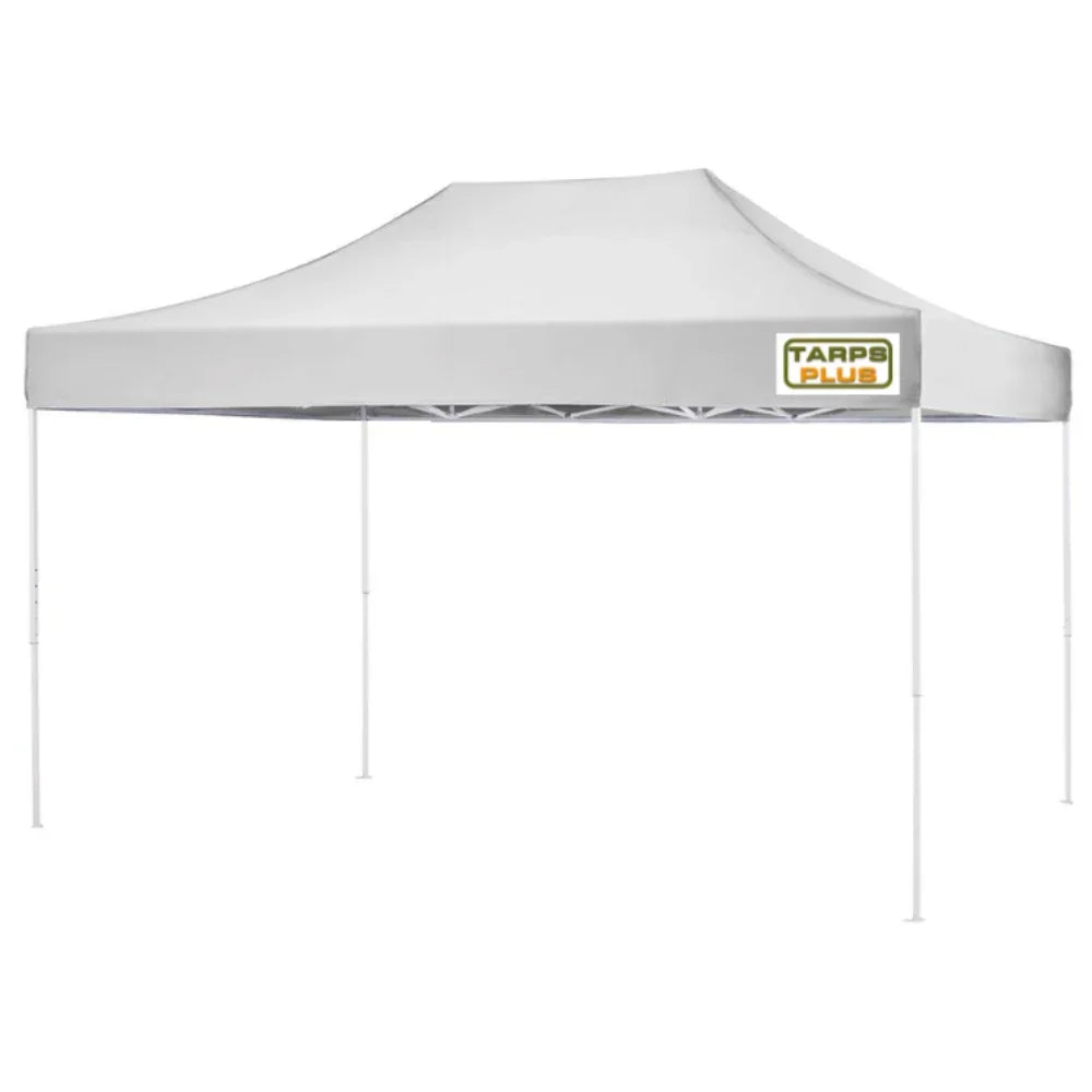  White 10' x 15' Diamond pop-up tent providing cover for a festival booth