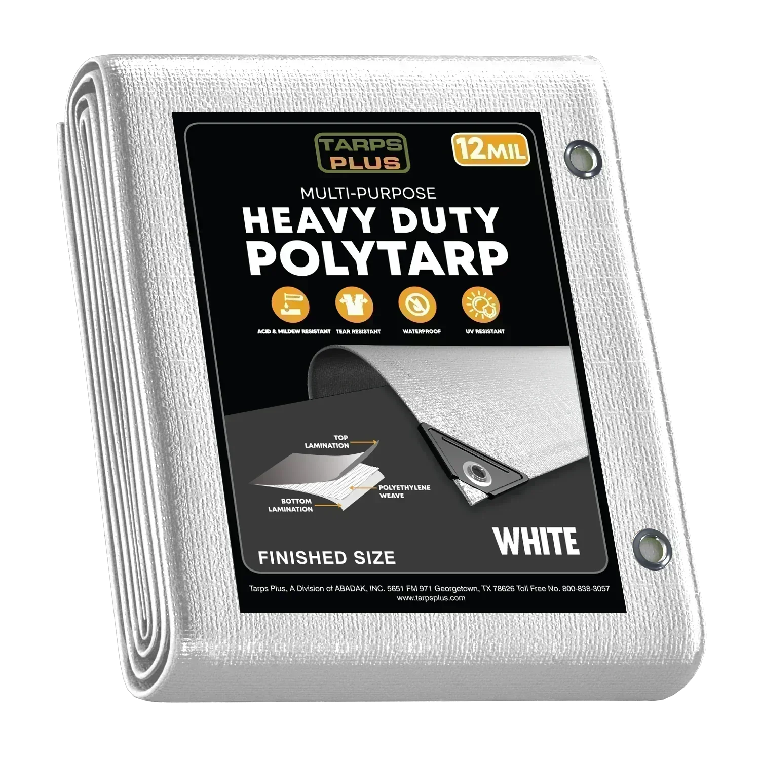 White 10' x 30' Poly Tarp Fence Shield