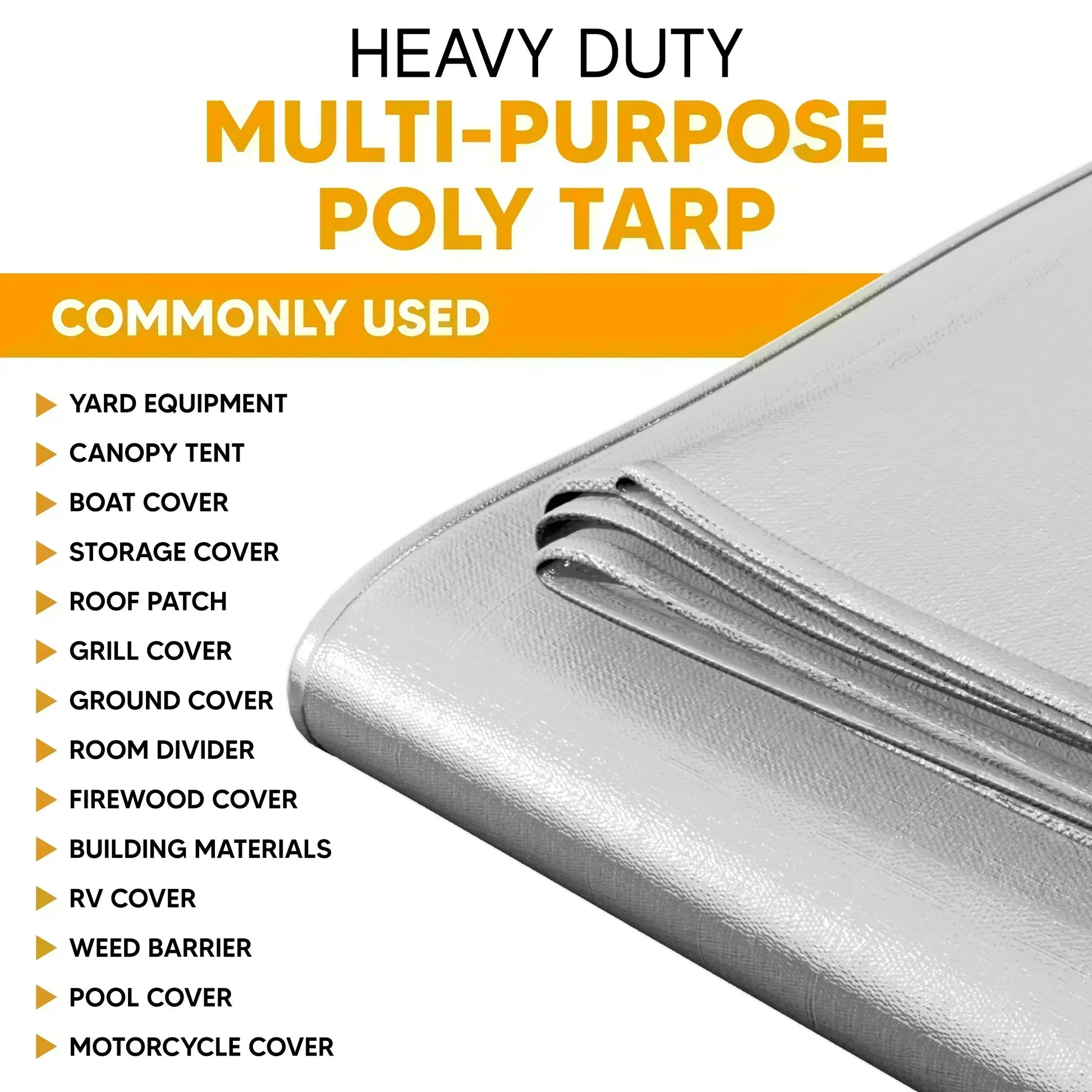 White 50' x 100' Poly Tarp Warehouse Cover