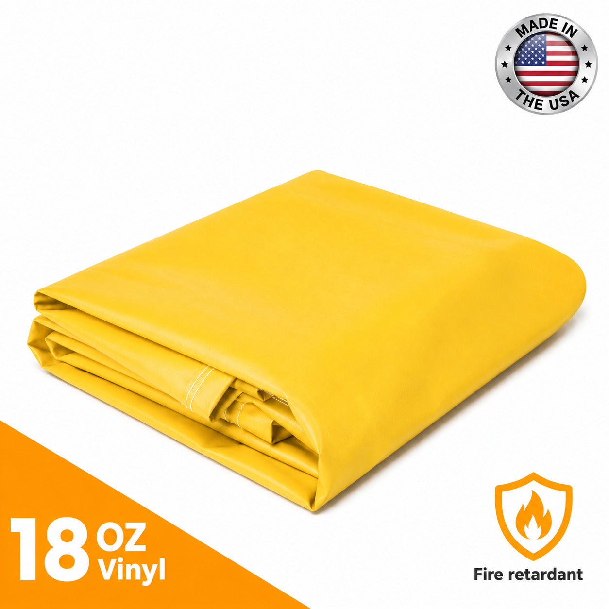 Yellow 20' x 40' 18oz flame retardant super vinyl tarp providing industrial protection performance