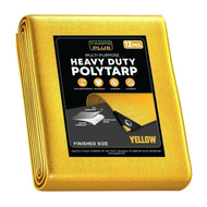 Yellow 14' x 20' extra coverage tarps designed for outdoor utility and protection tasks