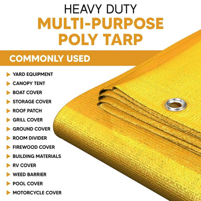 Yellow 20' x 30' bright tarps suitable for ground coverage and outdoor separation use