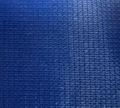 Blue Mesh Swatch provides UV protection and cooling shade while allowing airflow; ideal for patios and outdoor lounging areas.