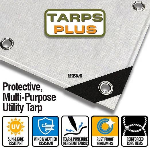 tarps plus White Poly Tarp 6' x 8' by Tarps Plus